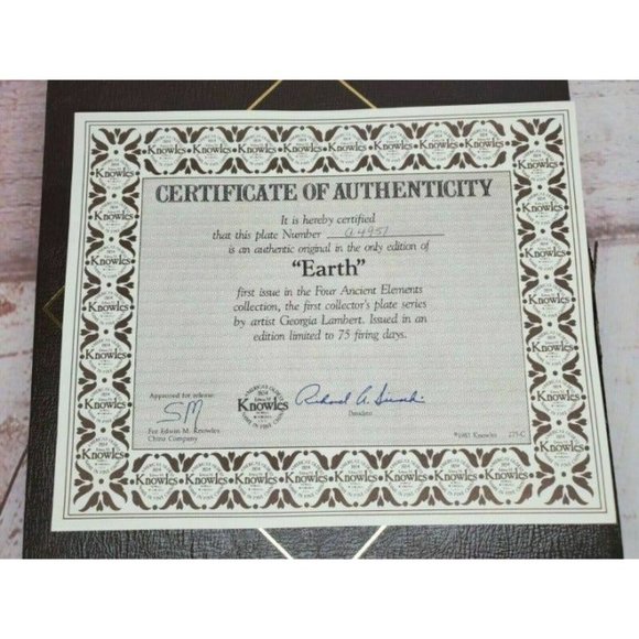 Vintage The Four Ancient Elements Collectible Plate (Earth) By Georgia Lambert - Picture 5 of 10